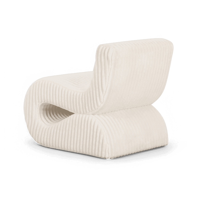 Amber Corduroy Accent Chair Beige