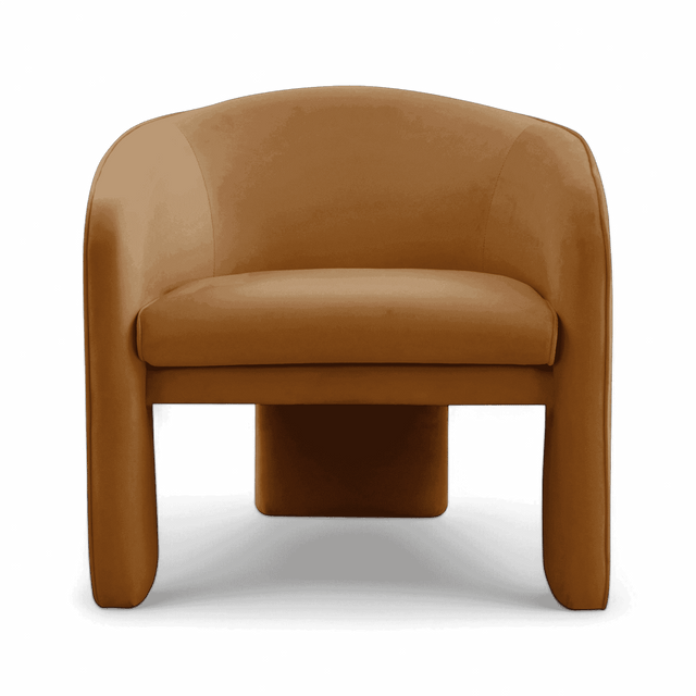 Helix Camel Velvet Accent Chair