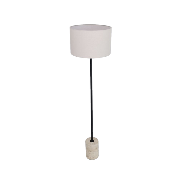 Maria Floor Lamp Black & Travertine