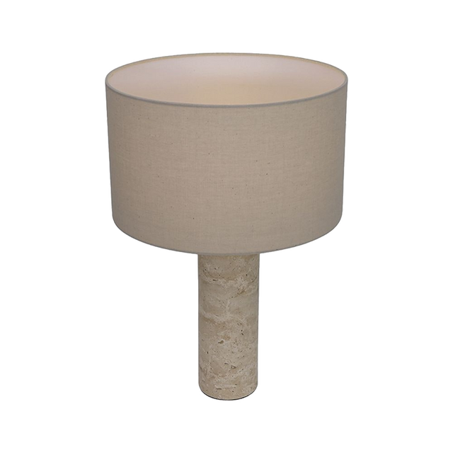 Maria Table Lamp Black & Travertine