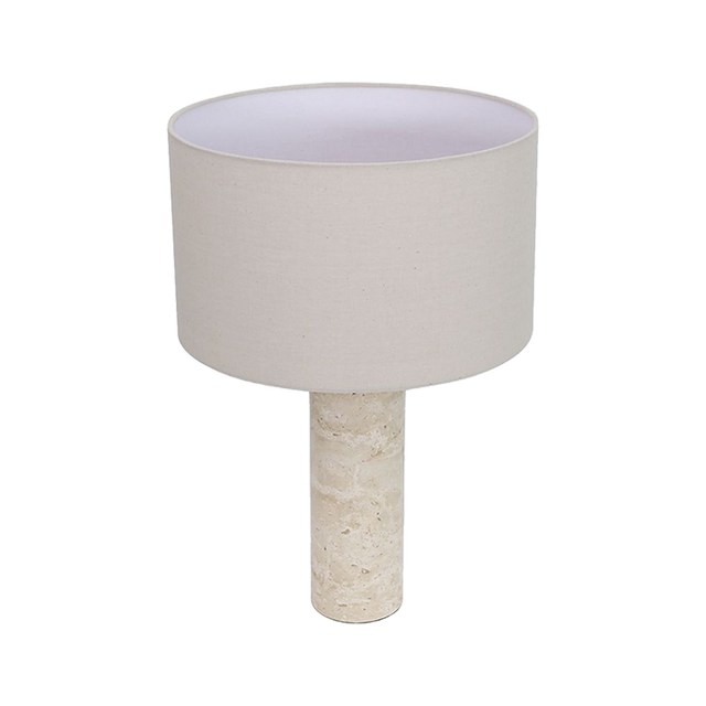 Maria Table Lamp Black & Travertine