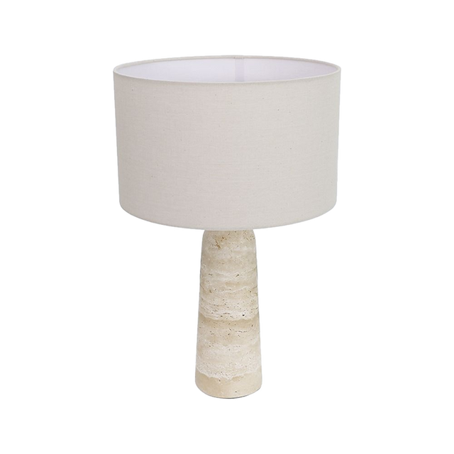 Maria Table Lamp Gold & Travertine