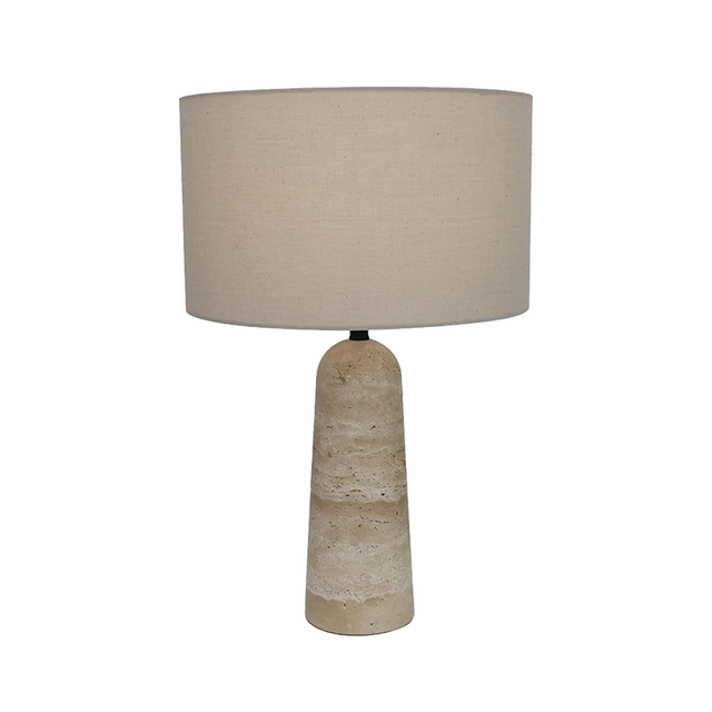Maria Table Lamp Gold & Travertine