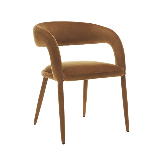 Mila Dining Chair Camel Velvet
