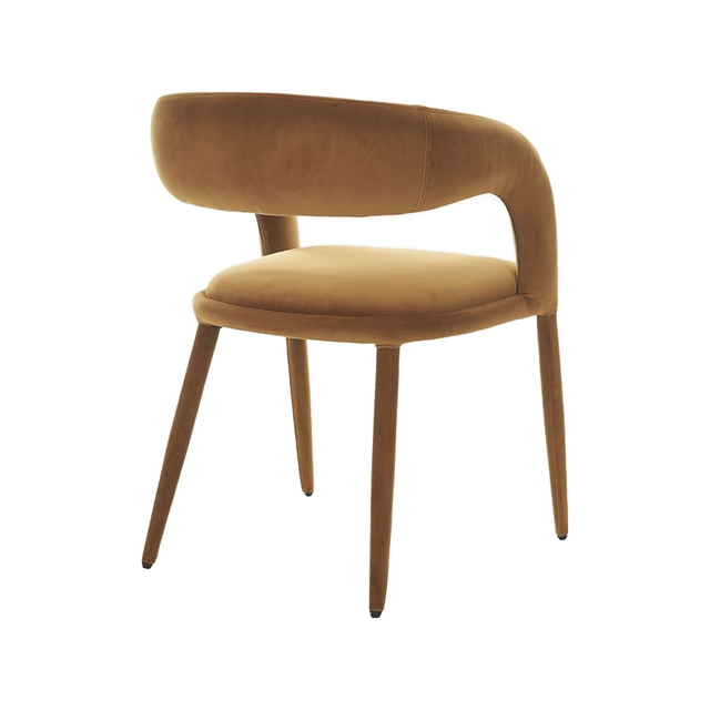 Mila Dining Chair Camel Velvet