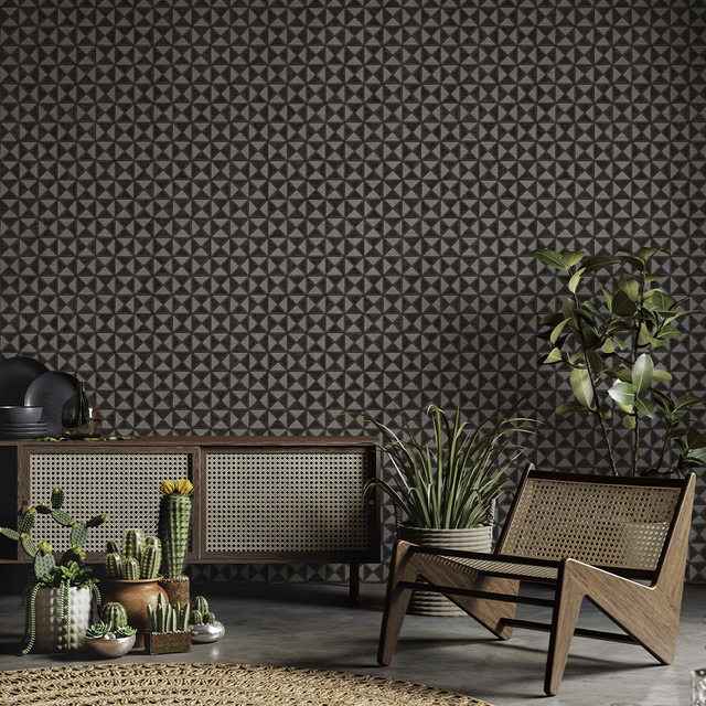 Modena Wallpaper Charcoal Mosaic