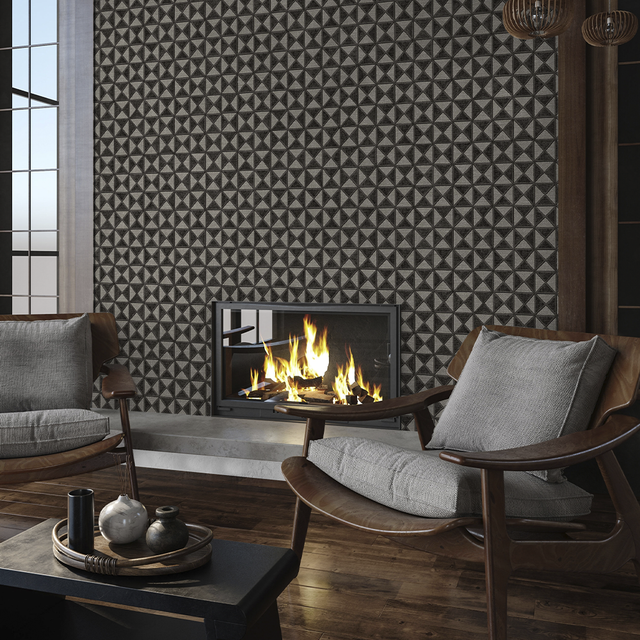 Modena Wallpaper Charcoal Mosaic
