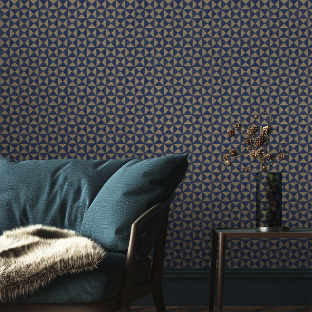 Modena Wallpaper Indigo Mosaic