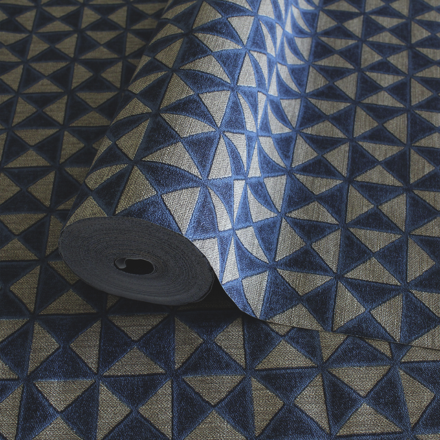 Modena Wallpaper Indigo Mosaic