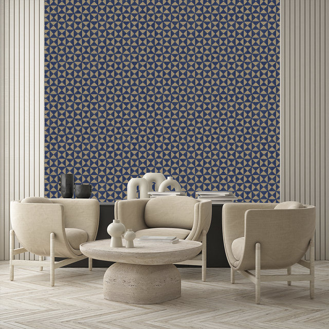 Modena Wallpaper Indigo Mosaic