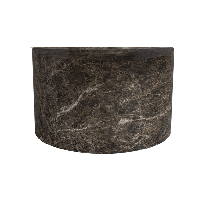 Monaco Round Coffee Table Brown Marble