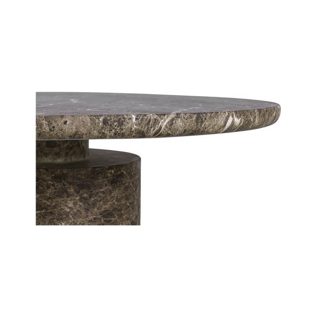 Monaco Round Coffee Table Brown Marble