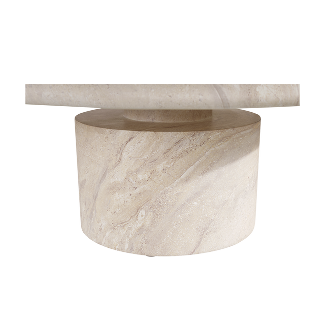 Monaco Round Coffee Table Beige Marble