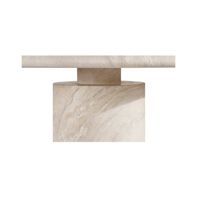 Monaco Round Coffee Table Beige Marble