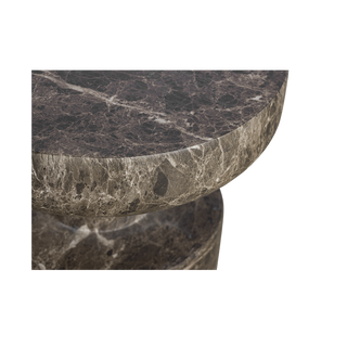Monaco Round Side Table Brown Marble
