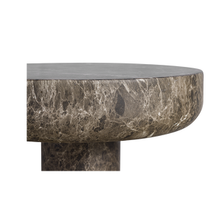 Monaco Round Side Table Brown Marble