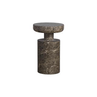 Monaco Round Side Table Brown Marble