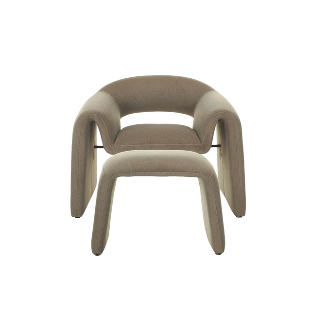 Nora Lounge Chair Soft Taupe w/ Ottoman