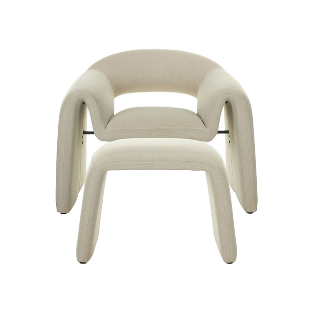 Nora Lounge Chair Light Mocha w/ Ottoman