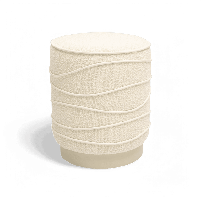 Crest Cream Boucle Ottoman