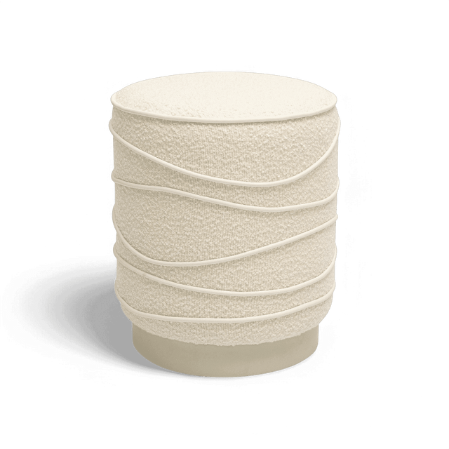Crest Cream Boucle Ottoman