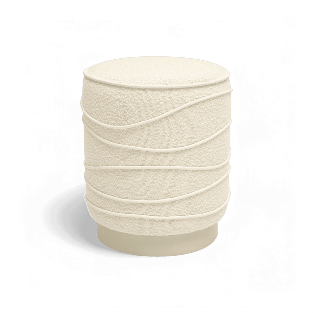 Crest Cream Boucle Ottoman