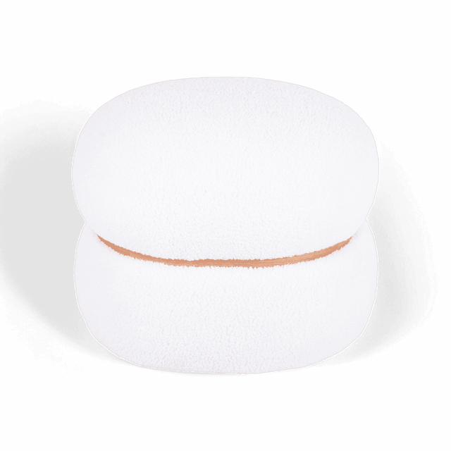 Meteor White Oval Ottoman