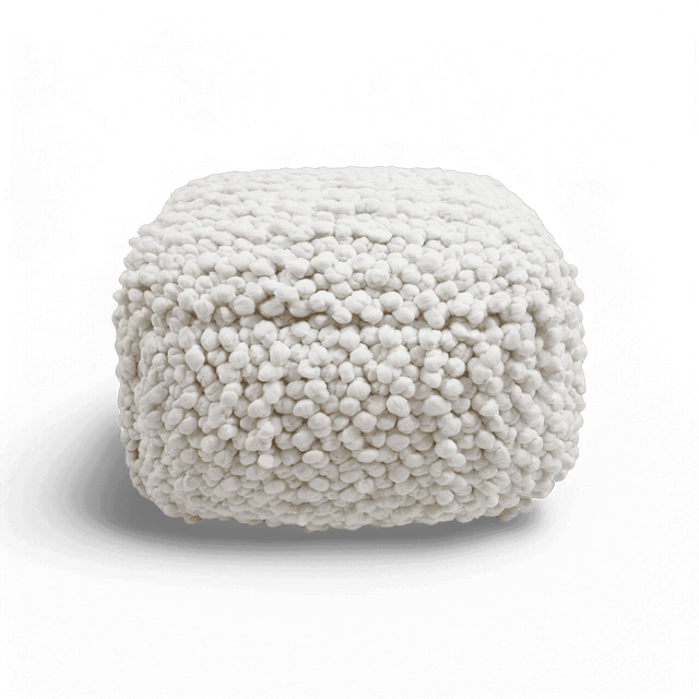 Nexus Cream Woven Pouf