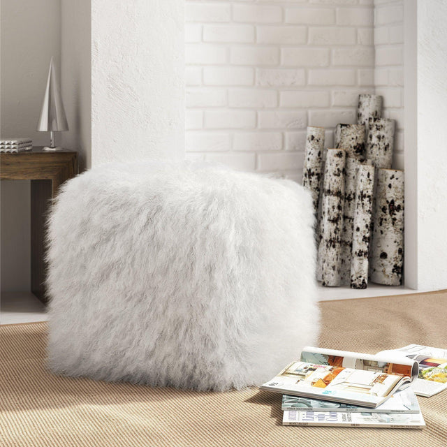Regal Sheep White Pouf