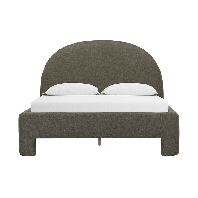 Ophelia Boucle Green Queen Bed