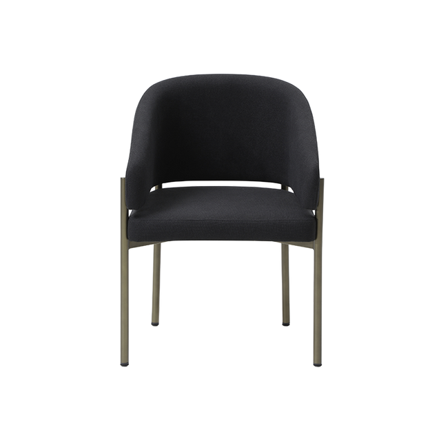 Oxford Dining Chair Black & Brass Frame