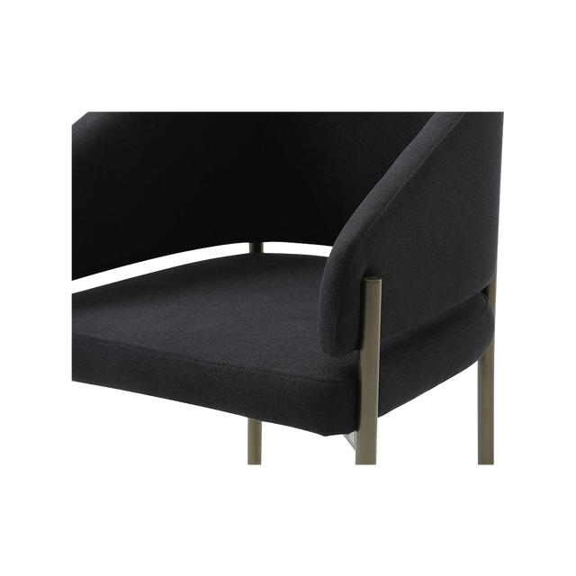 Oxford Dining Chair Black & Brass Frame