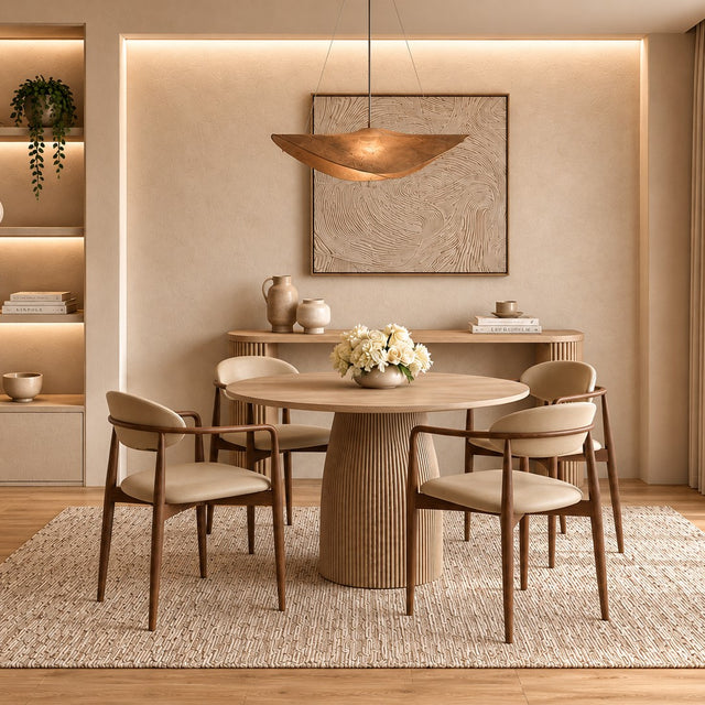 Sand Dining Chair Vegan Leather Beige