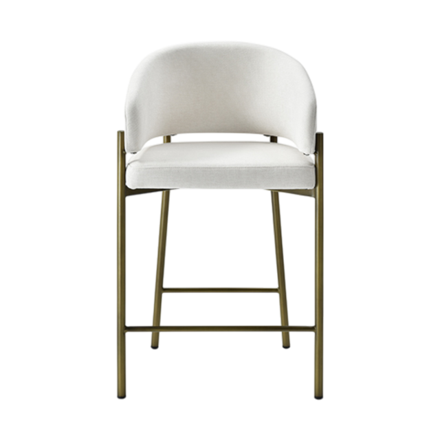 Oxford Counter Stool Off White & Brass Frame