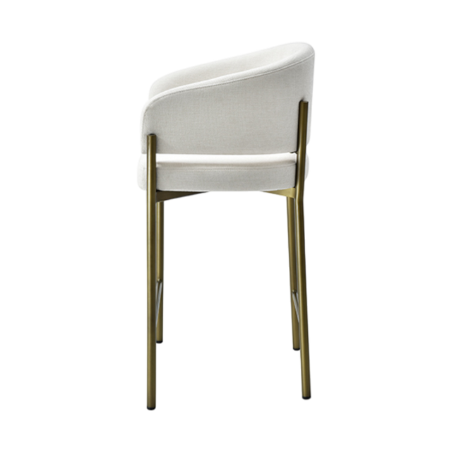 Oxford Counter Stool Off White & Brass Frame