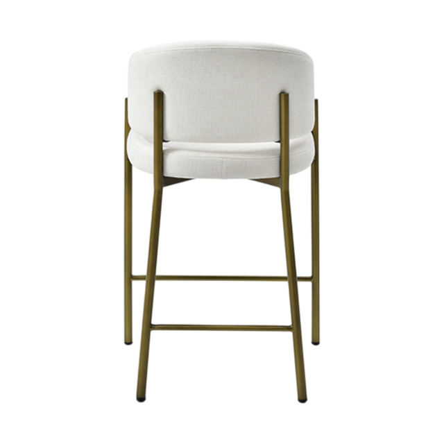 Oxford Counter Stool Off White & Brass Frame