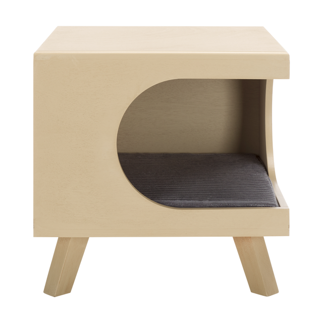 Zahara square small Pet Bed Beige