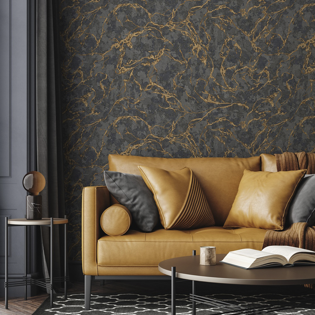 Palazzo Wallpaper Black Marble