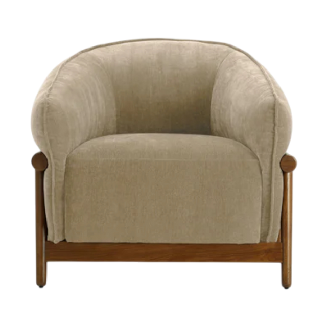 Malachyra Upcycled Chenille Accent Chair Taupe