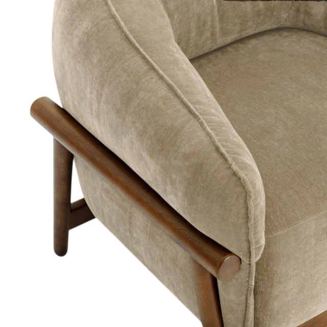 Malachyra Upcycled Chenille Accent Chair Taupe