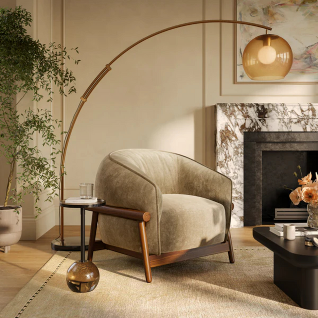 Malachyra Upcycled Chenille Accent Chair Taupe