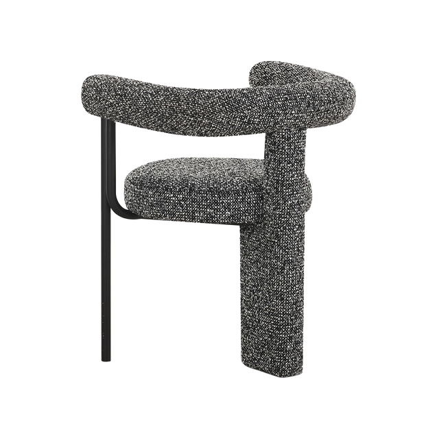 Raffia Black Boucle Dining Chair