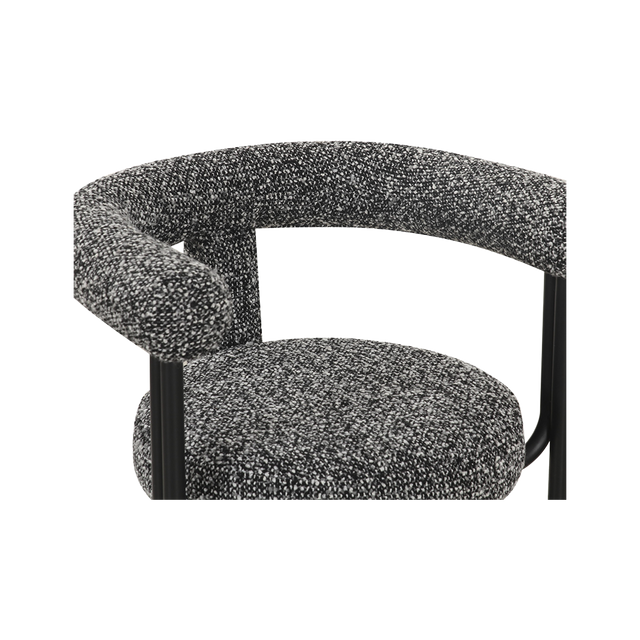 Raffia Black Boucle Dining Chair