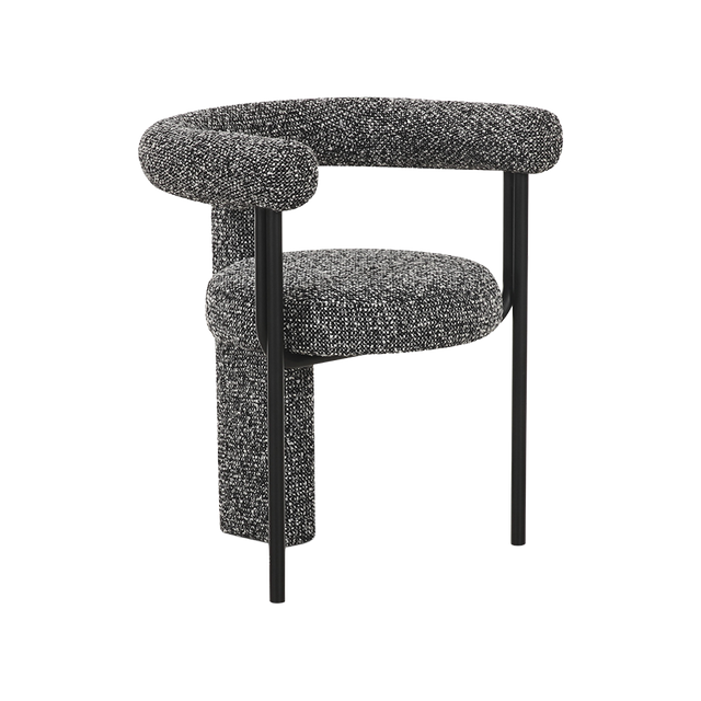 Raffia Black Boucle Dining Chair