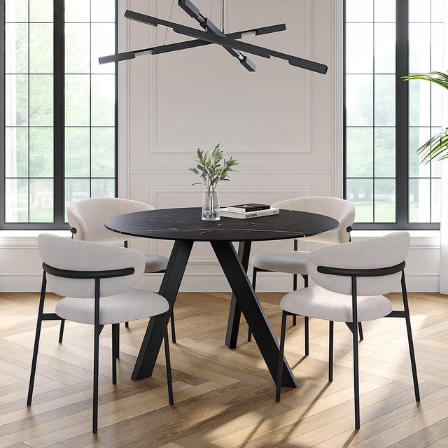 Robbie Round Dining Table Black