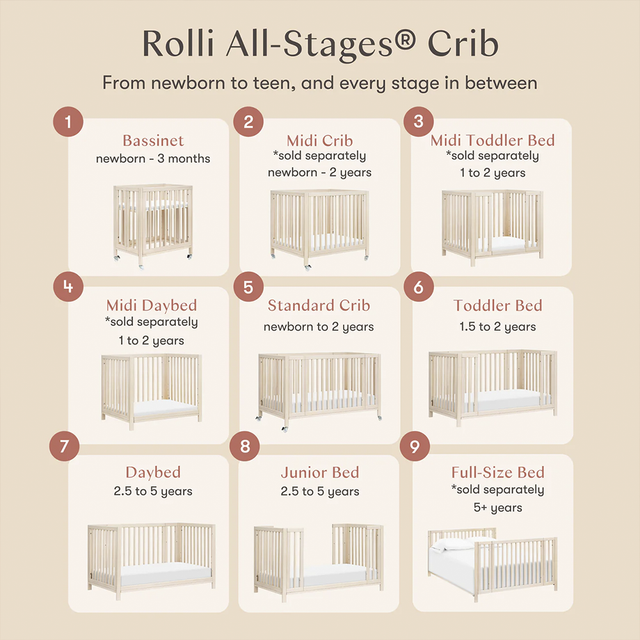 Rolli 9-in-1 Convertible All-Stages Crib