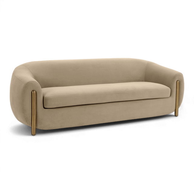 Galaxy Camel Brown Velvet Sofa