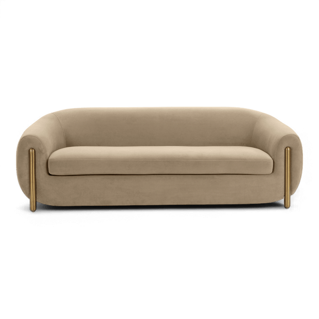 Galaxy Camel Brown Velvet Sofa