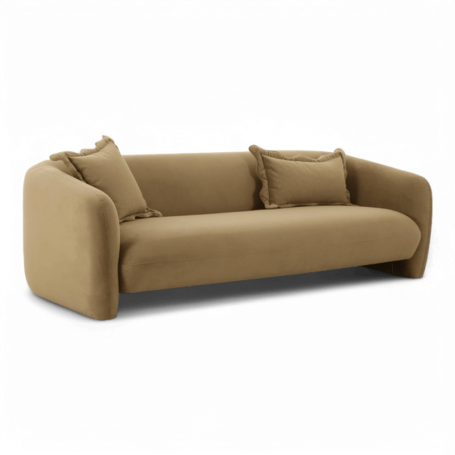 Iris Camel Velvet Sofa