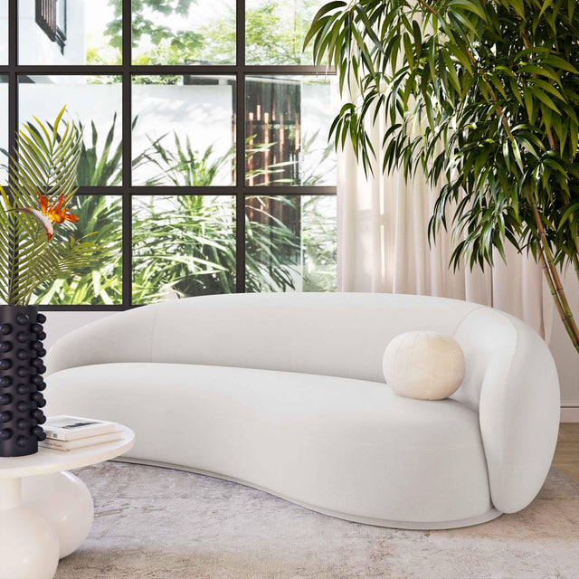 Urbana Off White Velvet Sofa